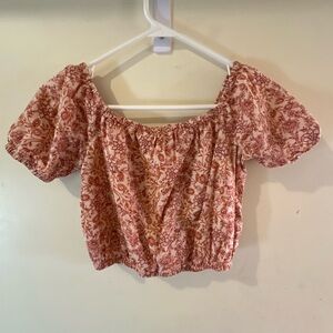 Floral Puff Sleeve Top - Red **pet friendly home**